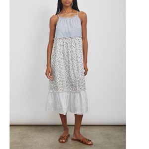 Rails Dora Floral Gingham Midi Dress M
